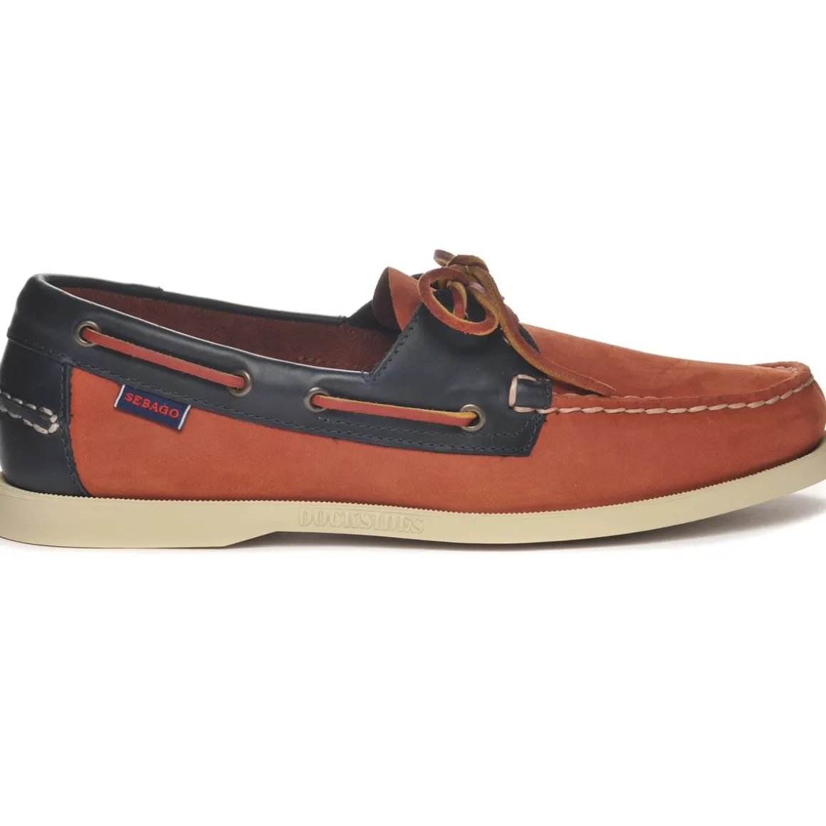 Docksides Portland Nubuck Waxy - Coral / Blue Navy