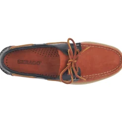 Docksides Portland Nubuck Waxy - Coral / Blue Navy