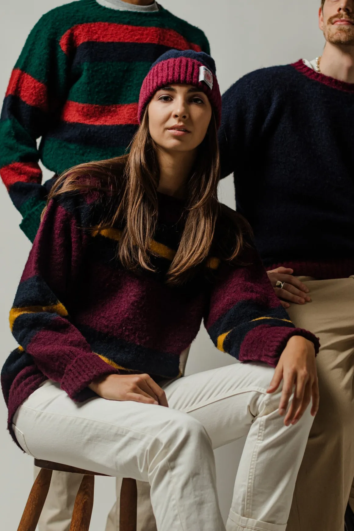 J. Press Shaggy Dog Hat - Blue/Bordeaux