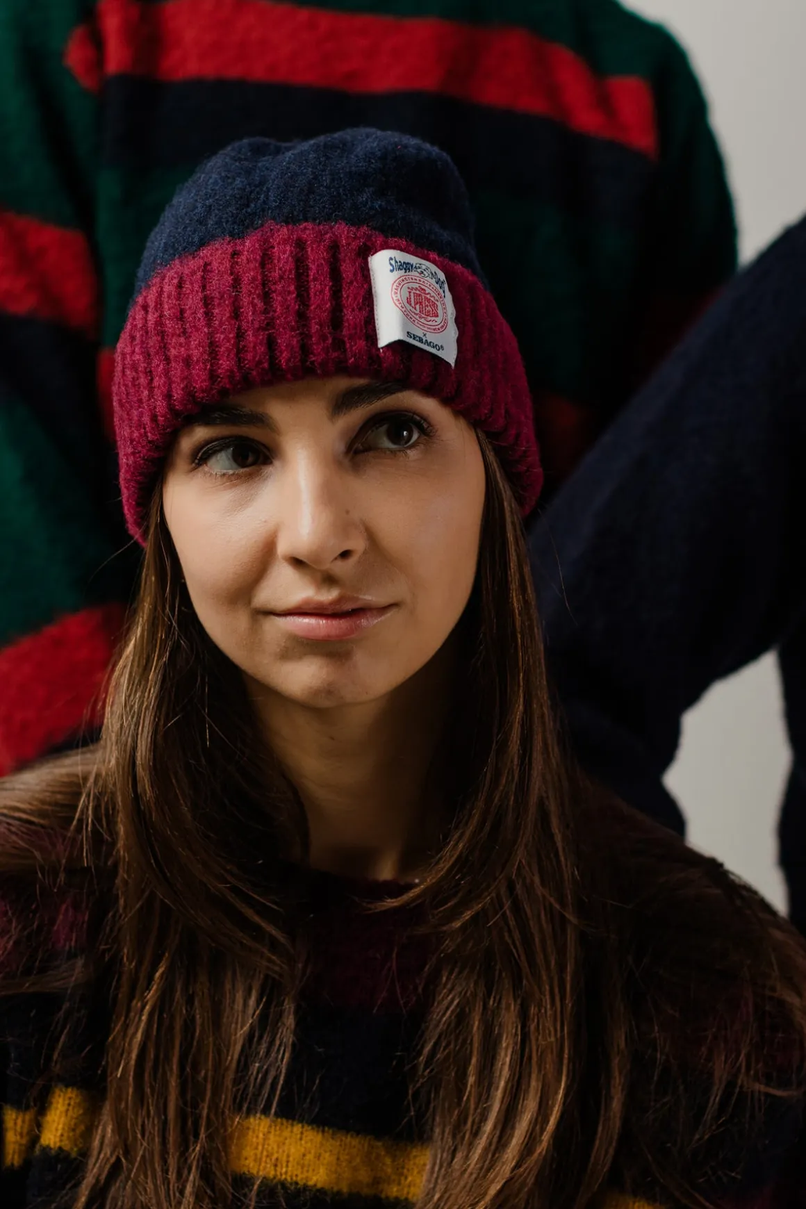 J. Press Shaggy Dog Hat - Blue/Bordeaux