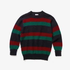 J. Press Shaggy Dog Sweater - Blue/Bordeaux/Green Stripe