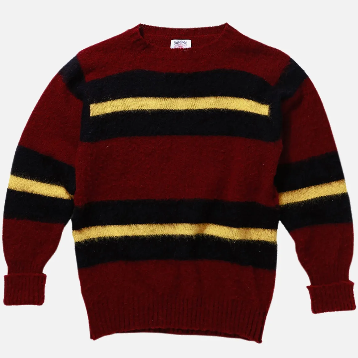 J. Press Shaggy Dog Sweater - Bordeaux/Blue/Yellow